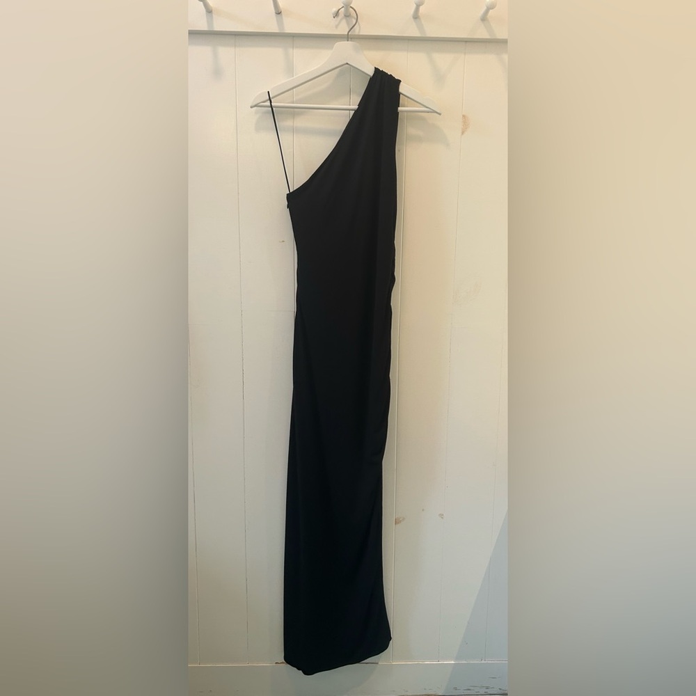 Posse Elena Asymmetric Maxi Dress Black